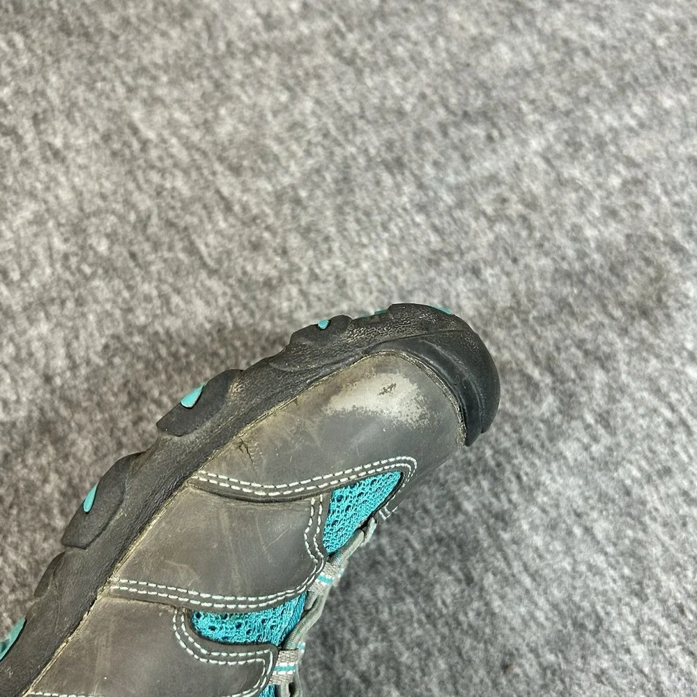 Keen Shoes Youth Size 4 Koven Low Hiking Walking Teal Gray Waterproof